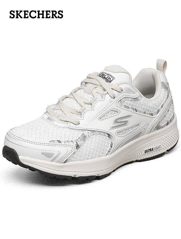 斯凯奇 女 跑步鞋 128270-WHT/BLK/NAT