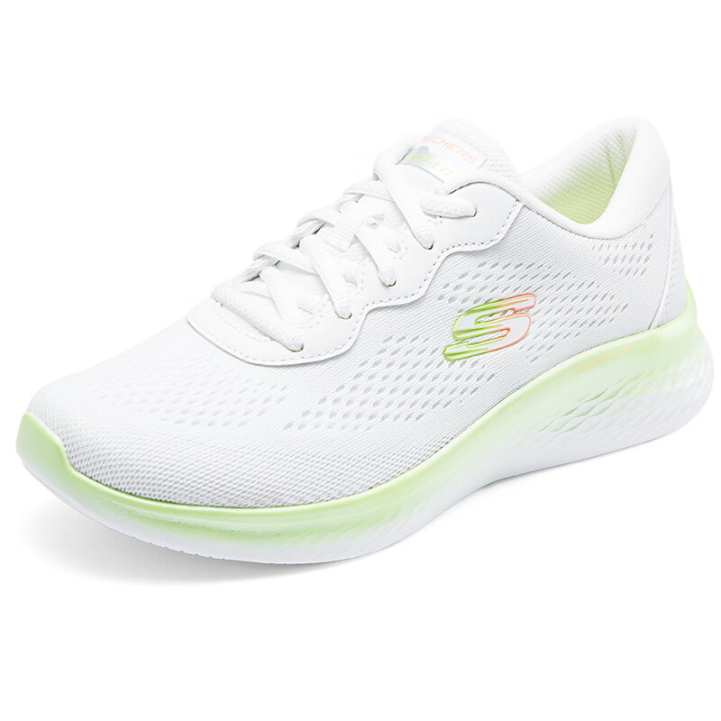 斯凯奇Skechers女鞋秋冬2024新款轻便减震运动鞋网面跑步鞋白色休闲鞋 150010-WLM