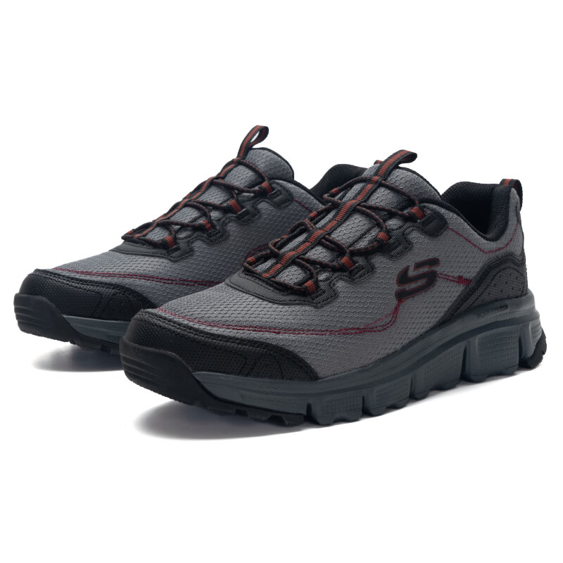 斯凯奇Skechers男鞋 2024冬季新款运动鞋耐磨轻便透气休闲鞋户外旅游登山徒步鞋 237704-CCBK
