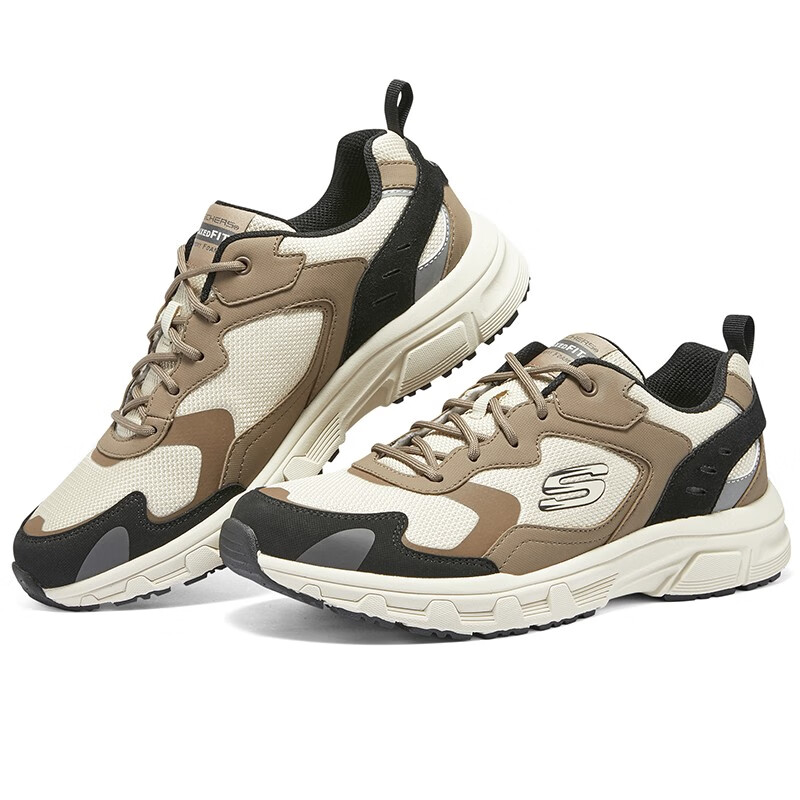 斯凯奇Skechers男鞋秋冬2024新款黑武士户外运动鞋厚底增高老爹鞋轻便减震休闲鞋 894272-BRW