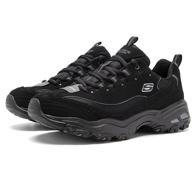 斯凯奇Skechers熊猫鞋男 D'LITES时尚潮流舒适低帮运动休闲鞋 52675-BBK