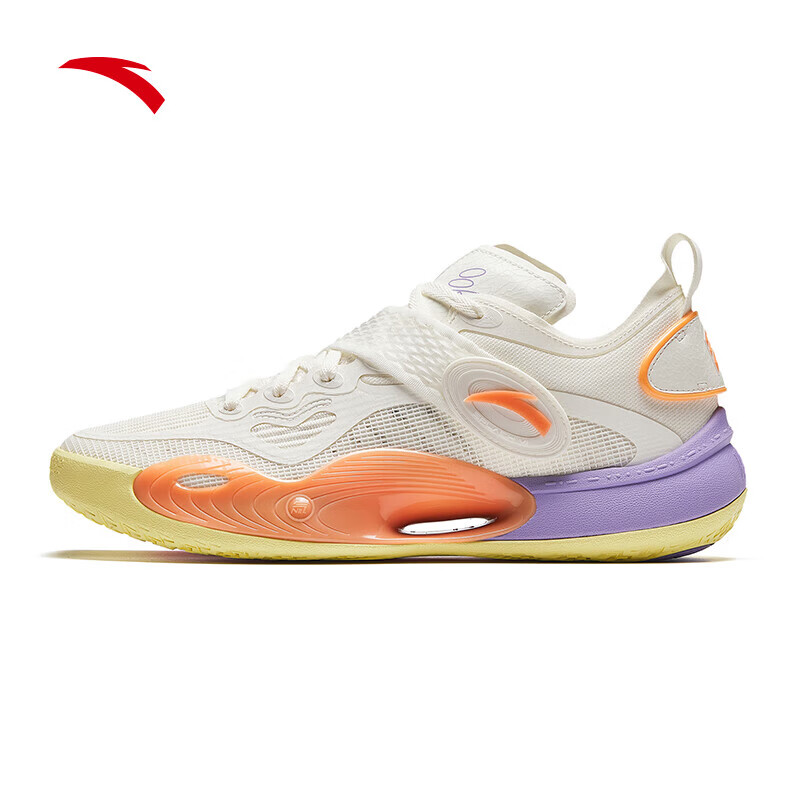 安踏【水花6】篮球鞋男汤普森秋季外场轻质实战低帮运动鞋112421108 象牙白-4