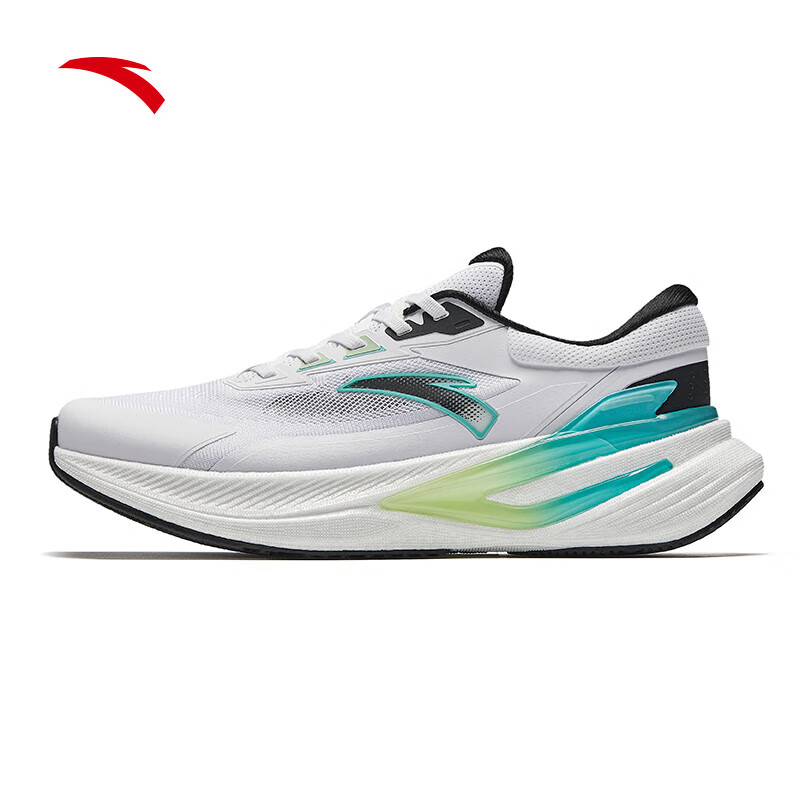 安踏（ANTA）御途2丨跑步鞋男2024冬季新款厚底减震网面透气运动鞋112435536 【推荐款】白/基础黑/清水蓝-5