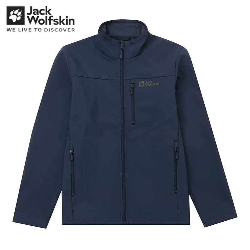 Jack Wolfskin狼爪夹克男24秋冬新款户外运动防风防泼水徒步登山软壳夹克外套 A62521A-1010 宝蓝色