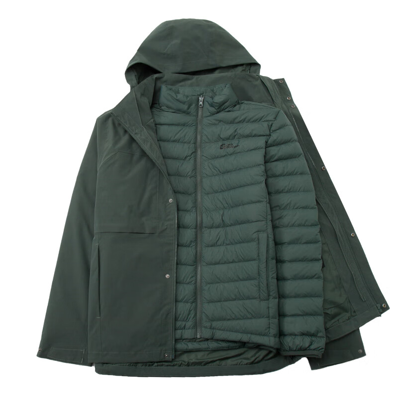 jackWolfskin狼爪男装 2024冬季款运动服户外登山徒步外套羽绒三合一冲锋衣 A62258-4136