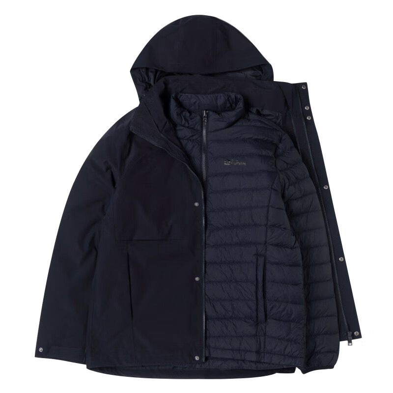 jackWolfskin狼爪男装 2024冬季款运动服户外登山徒步外套羽绒三合一冲锋衣 A62258-C0413