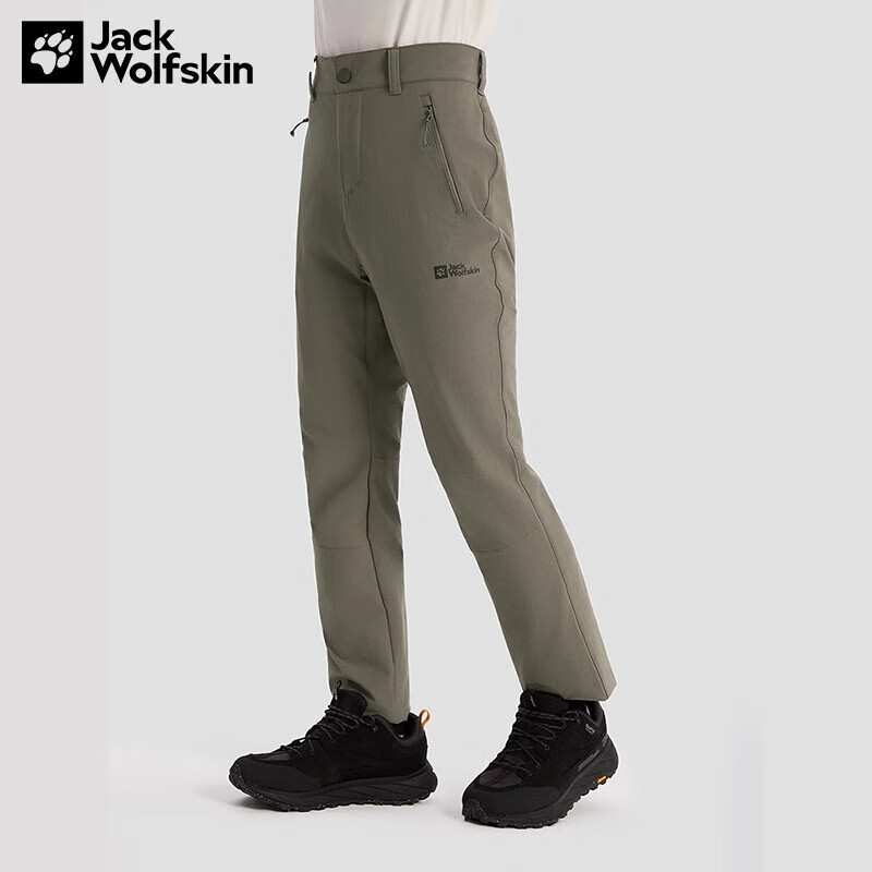 Jack Wolfskin狼爪裤子男秋冬户外运动宽松防风防泼水休闲软壳长裤 5032101-5719 咖啡色