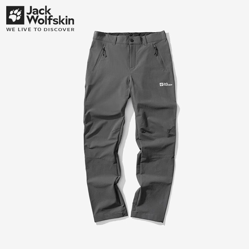 Jack Wolfskin狼爪裤子男秋冬户外运动宽松防风防泼水休闲软壳长裤 5032101-6945 板岩灰