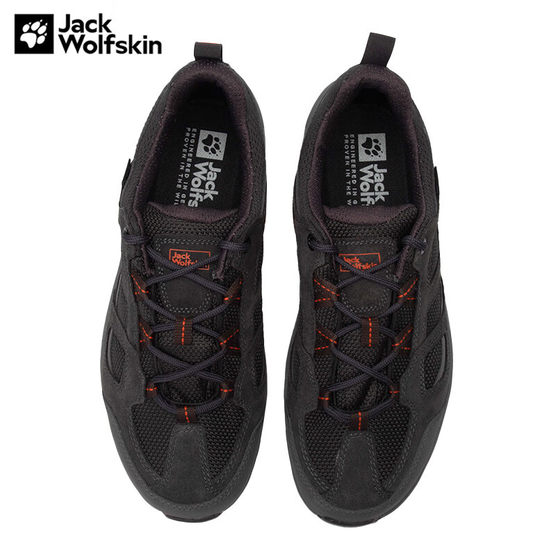 Jack Wolfskin狼爪徒步鞋男鞋秋冬户外运动防滑耐磨防水徒步登山鞋 4042441-6138 灰色/橙色