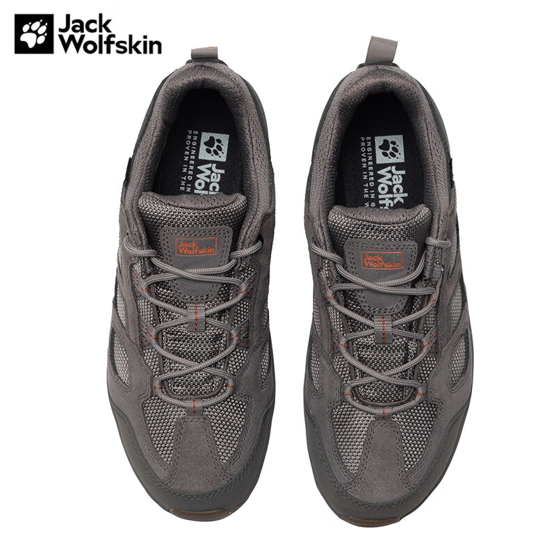 Jack Wolfskin狼爪徒步鞋男鞋秋冬户外运动防滑耐磨防水徒步登山鞋 4042441-6185 烟灰色