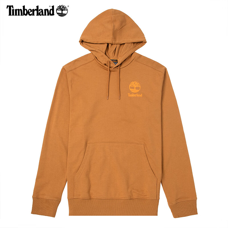 Timberland添柏岚卫衣男连帽秋冬户外徒步登山休闲宽松印花套头针织上衣 A2FV7P47/小麦色