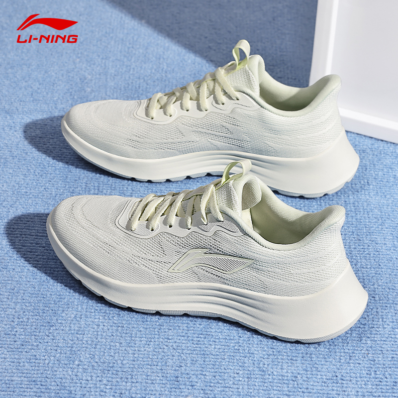 李宁跑步鞋女鞋秋冬新款网面透气鞋子轻便减震软底休闲运动鞋ARSU022-4