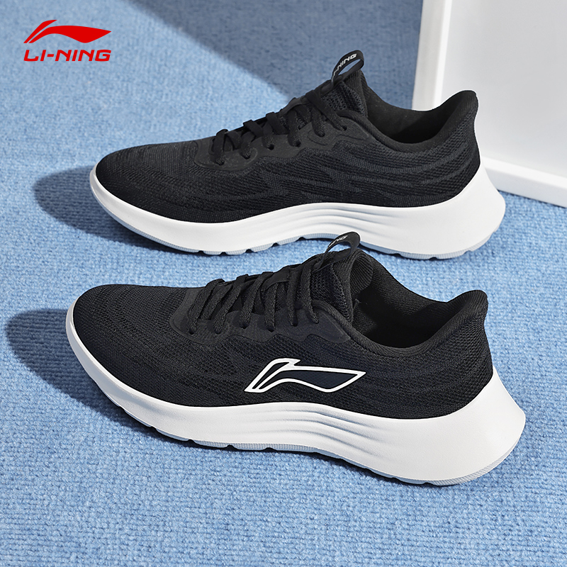 李宁跑步鞋女鞋秋冬新款网面透气鞋子轻便减震软底休闲运动鞋ARSU022-2