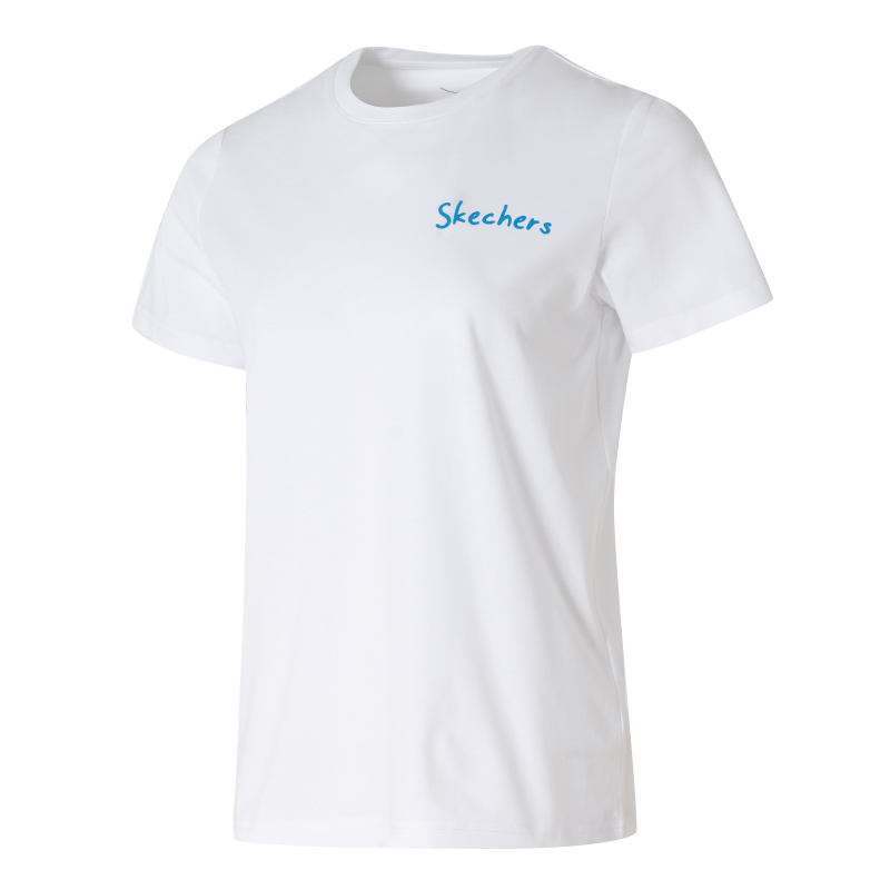 斯凯奇（Skechers）2025夏季新款短袖t恤女装圆领印花休闲运动P225W303-0019