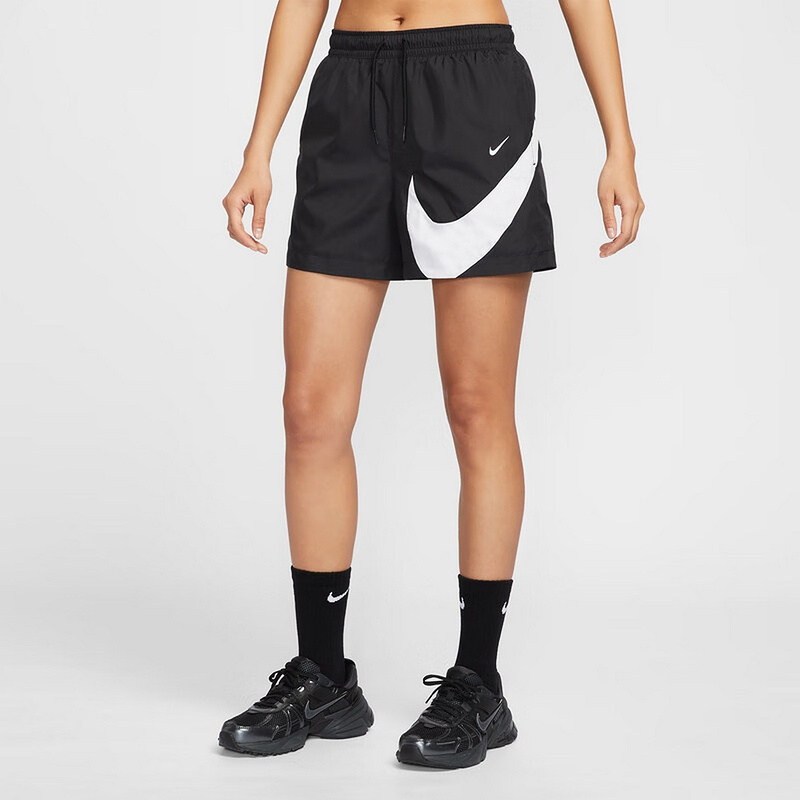 NIKE耐克女子梭织标志短裤25夏新款刺绣跑步训练运动裤HM8980-010