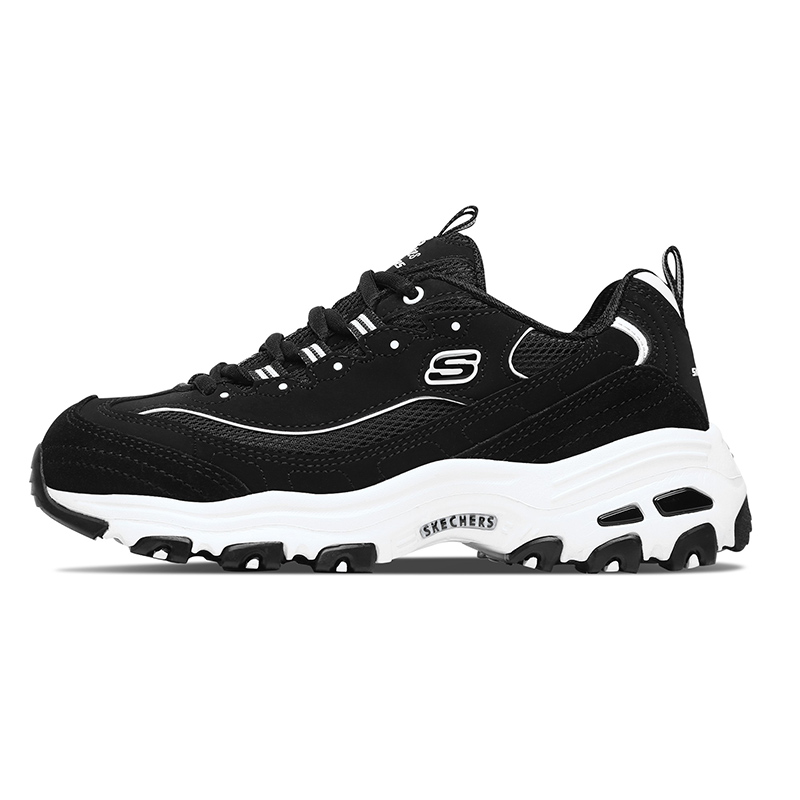 斯凯奇女鞋夏季透气运动鞋官方正品25新款熊猫鞋女款休闲鞋13148-BKW