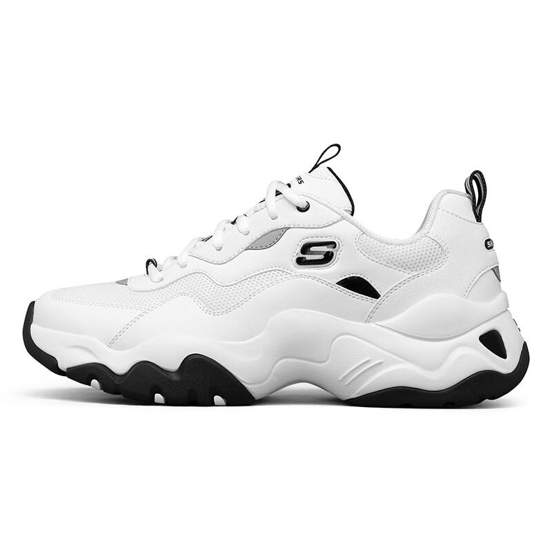 斯凯奇官网熊猫鞋男鞋夏季新款运动鞋厚底老爹鞋复古休闲鞋237152-WHT