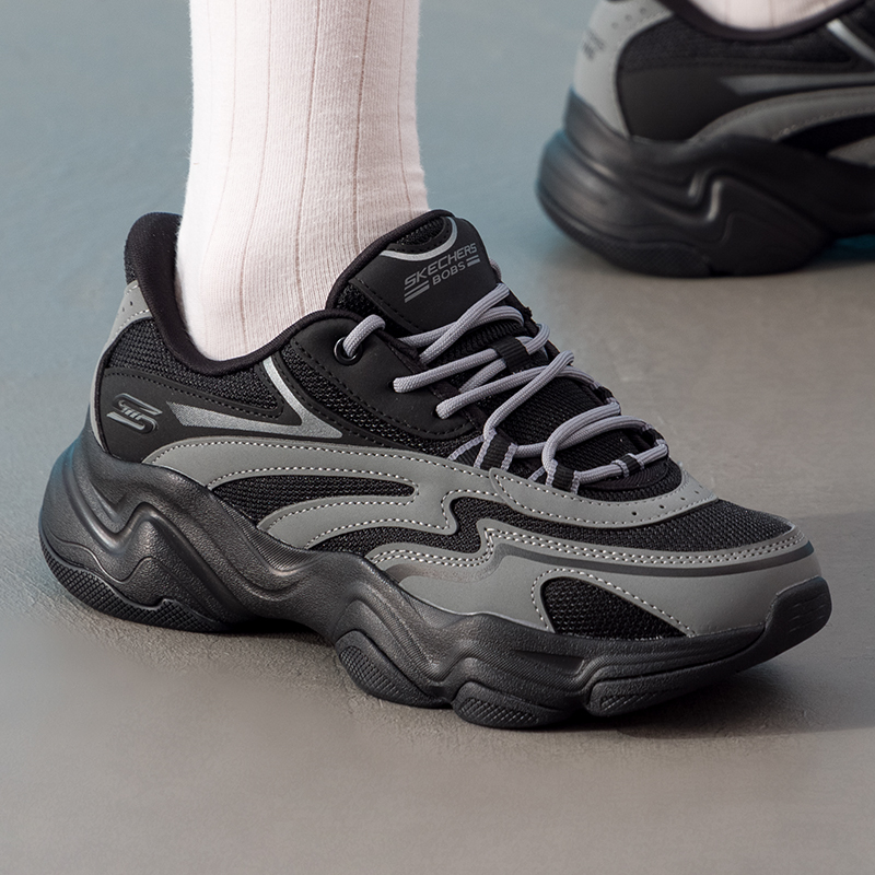 斯凯奇女鞋休闲鞋2025夏季新款健身训练鞋低帮运动鞋117687-BKGY