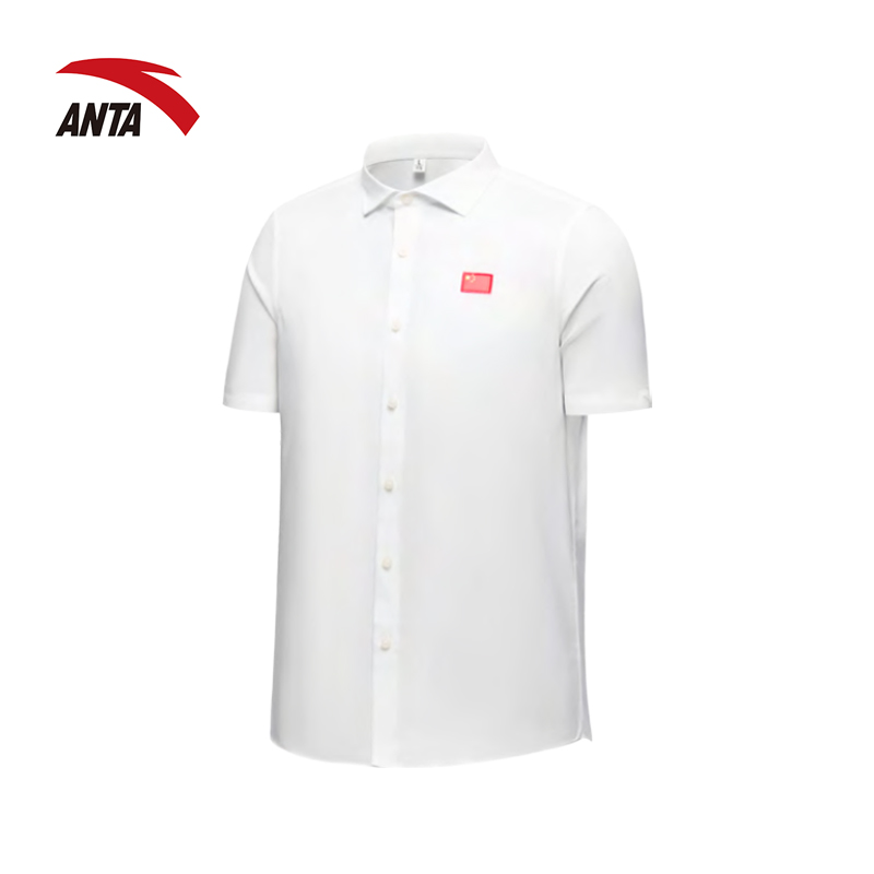 安踏国家队国服官员款短袖抗菌免熨烫衬衫462520111-1