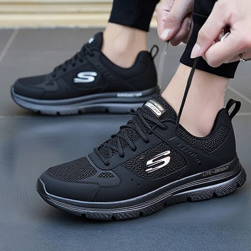 斯凯奇男鞋健身训练鞋25新款跑步鞋黑色休闲鞋透气运动鞋8790230-BBK