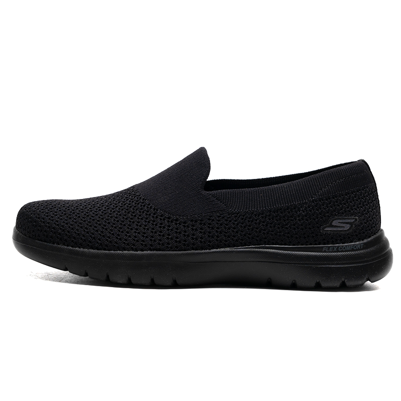 斯凯奇官方旗舰店女鞋夏季新款一脚蹬穿脱健步鞋网面透气休闲鞋138270-BBK