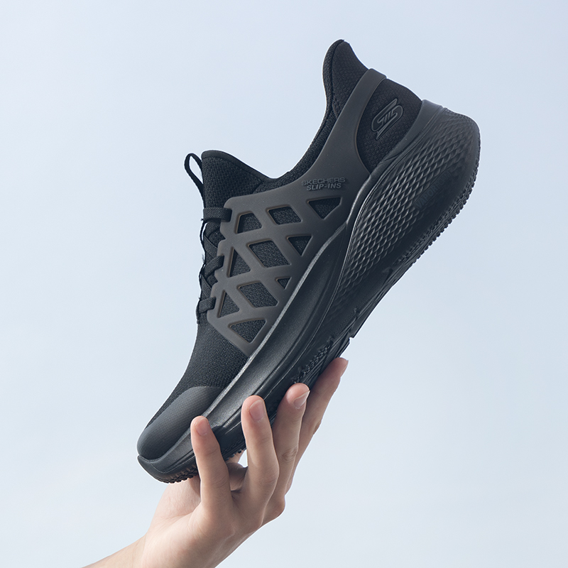 斯凯奇休闲鞋男新款健步鞋轻便通勤鞋黑武士运动鞋118308-BBK